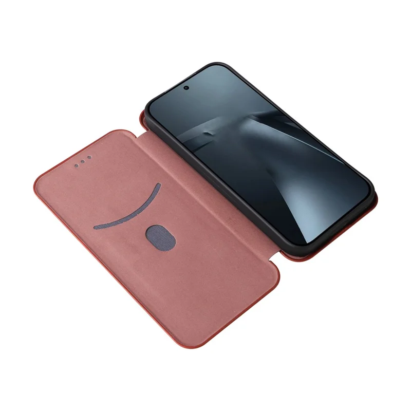 For Xiaomi 17T Pro Phone Case Carbon Fiber Texture Drop-Proof PU Leather Phone Cover - Brown