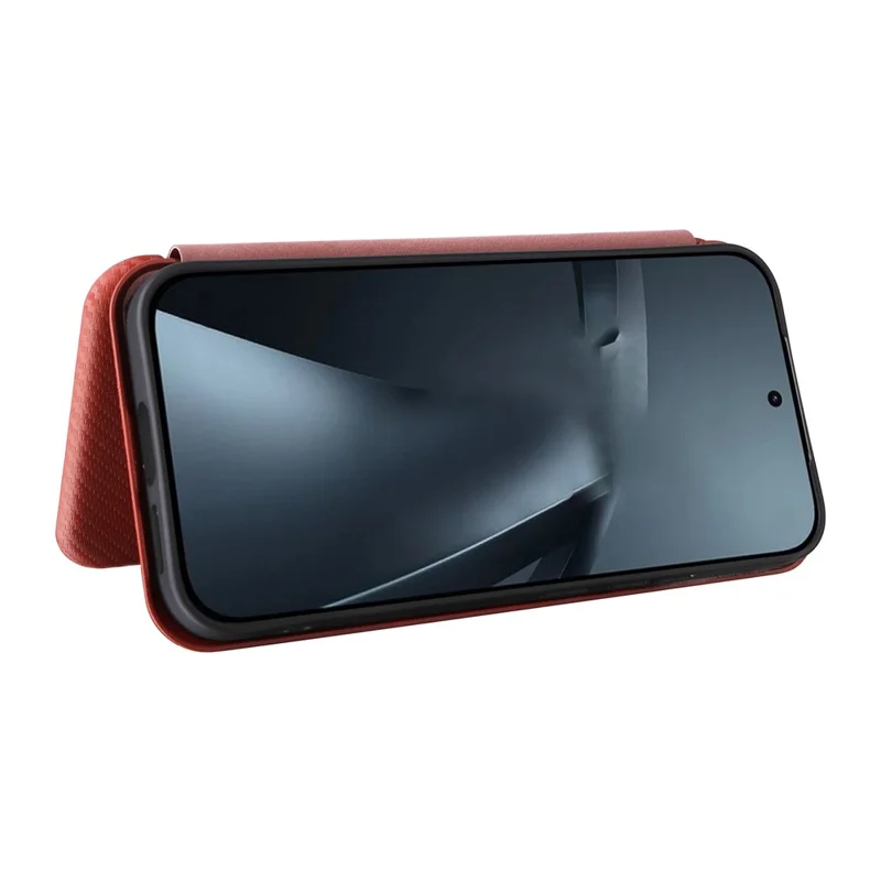 For Xiaomi 17T Pro Phone Case Carbon Fiber Texture Drop-Proof PU Leather Phone Cover - Brown