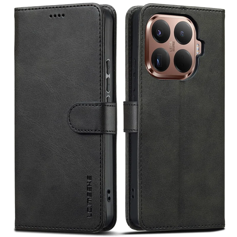 LC.IMEEKE for Xiaomi 17T Pro Case Wallet Calf Texture Leather Phone Cover - Black