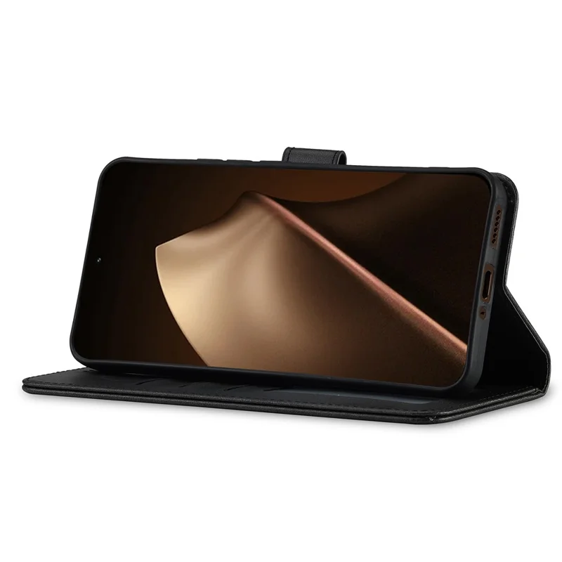 LC.IMEEKE for Xiaomi 17T Pro Case Wallet Calf Texture Leather Phone Cover - Black