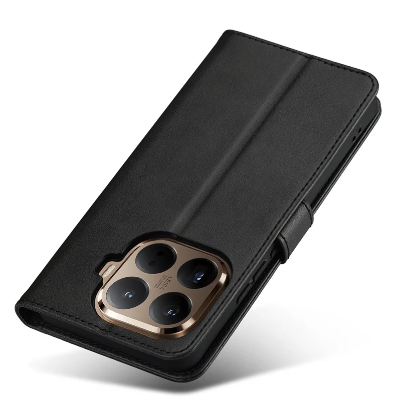 LC.IMEEKE for Xiaomi 17T Pro Case Wallet Calf Texture Leather Phone Cover - Black