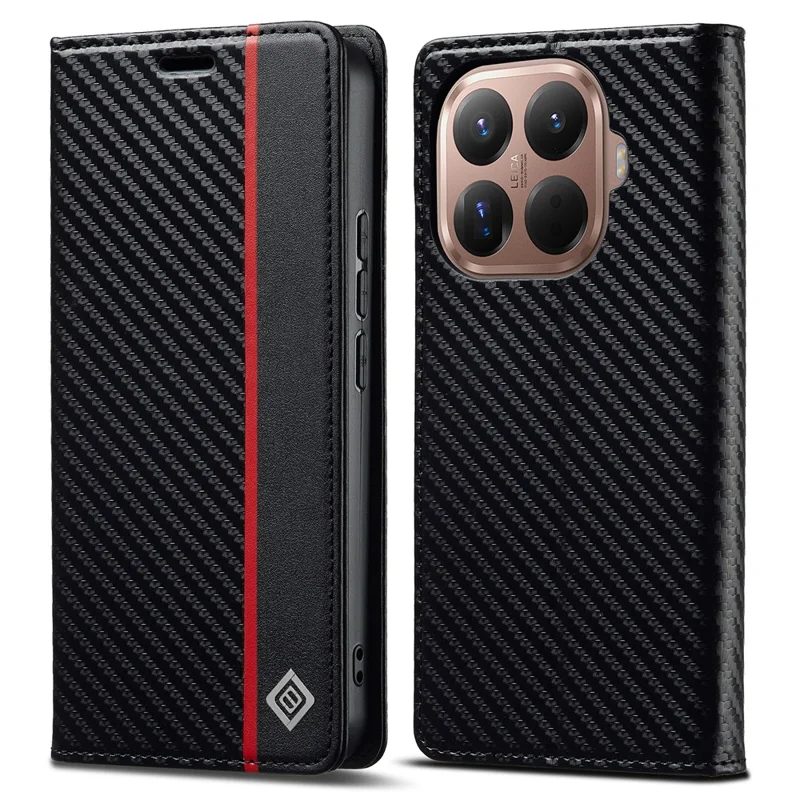 LC.IMEEKE for Xiaomi 17T Wallet Case Carbon Fiber Texture Leather Phone Cover - Vertical Stripe