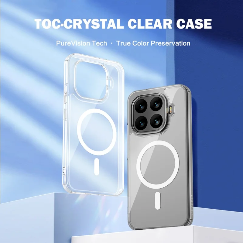 LEREACH TOC Series for Xiaomi 17T Pro Magnetic Case TPU + Acrylic Phone Cover - Transparent
