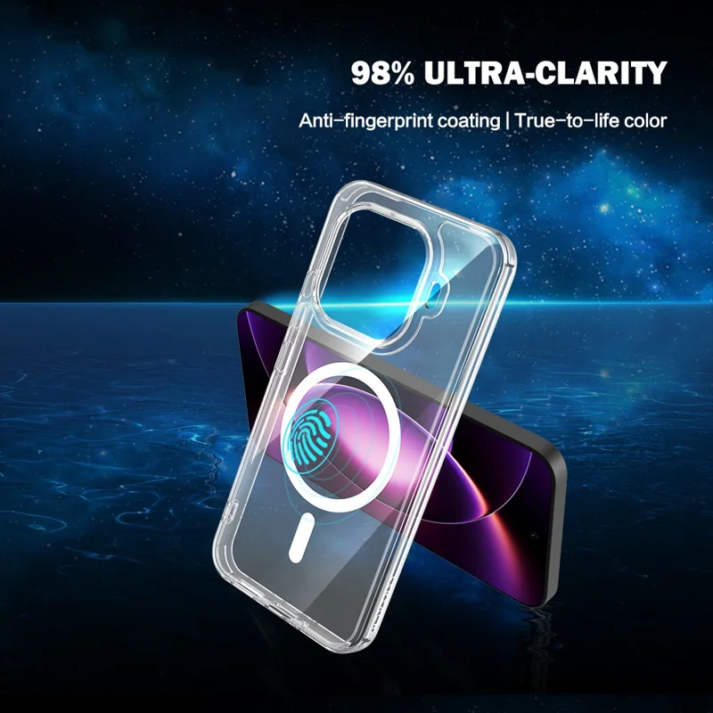 LEREACH TOC Series for Xiaomi 17T Pro Magnetic Case TPU + Acrylic Phone Cover - Transparent
