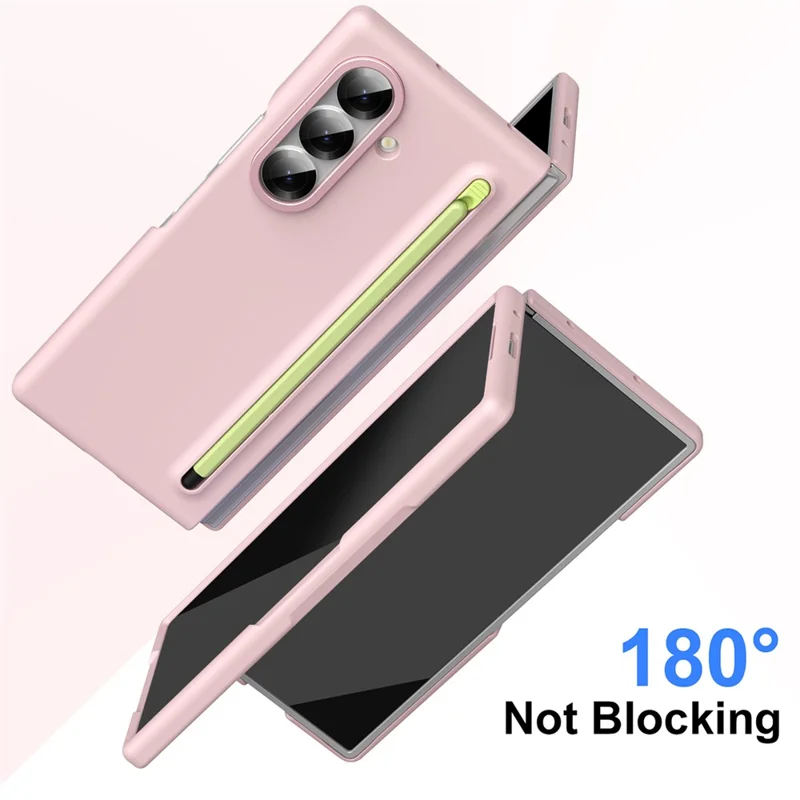 For Samsung Galaxy Z Fold8 Case Hard PC Protective Shockproof Phone Cover with Stylus - Pink