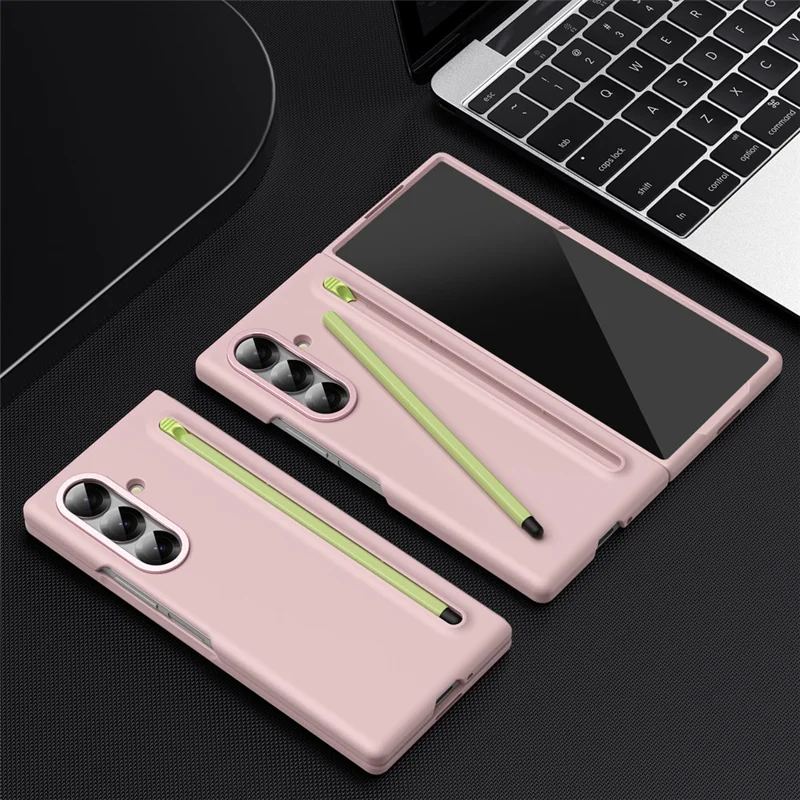 For Samsung Galaxy Z Fold8 Case Hard PC Protective Shockproof Phone Cover with Stylus - Pink