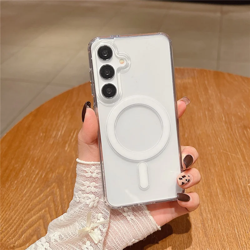 Capa Magnética para Samsung Galaxy S25+ Capa Fina e Macia em TPU Transparente - Transparente