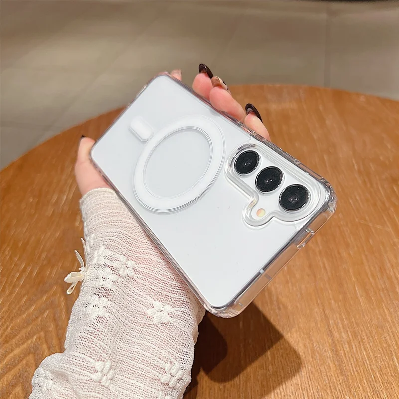 Capa Magnética para Samsung Galaxy S25+ Capa Fina e Macia em TPU Transparente - Transparente