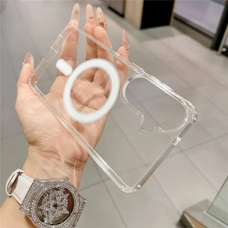 For Samsung Galaxy S26 Magnetic Case Slim Soft TPU Crystal Clear Phone Cover - Transparent