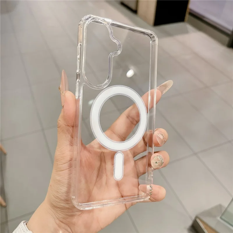 For Samsung Galaxy S26+ Magnetic Case Slim Soft TPU Crystal Clear Phone Cover - Transparent