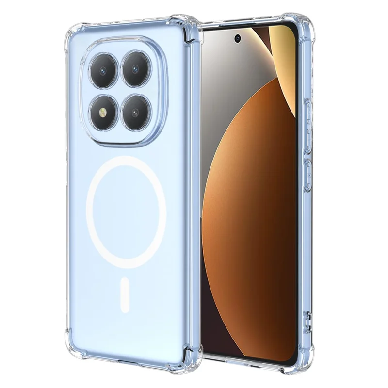 Magnetische hoes voor Xiaomi Redmi Note 15 Pro 4G (Global) - Transparant, shockbestendig, met bescherming op vier hoeken, PC + TPU telefoonhoes