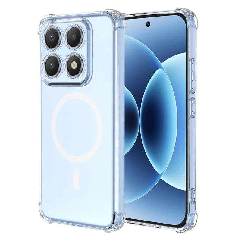 Магнитный чехол для Xiaomi 17, ударопрочный, с защитой углов, из поликарбоната и ТПУ, прозрачный