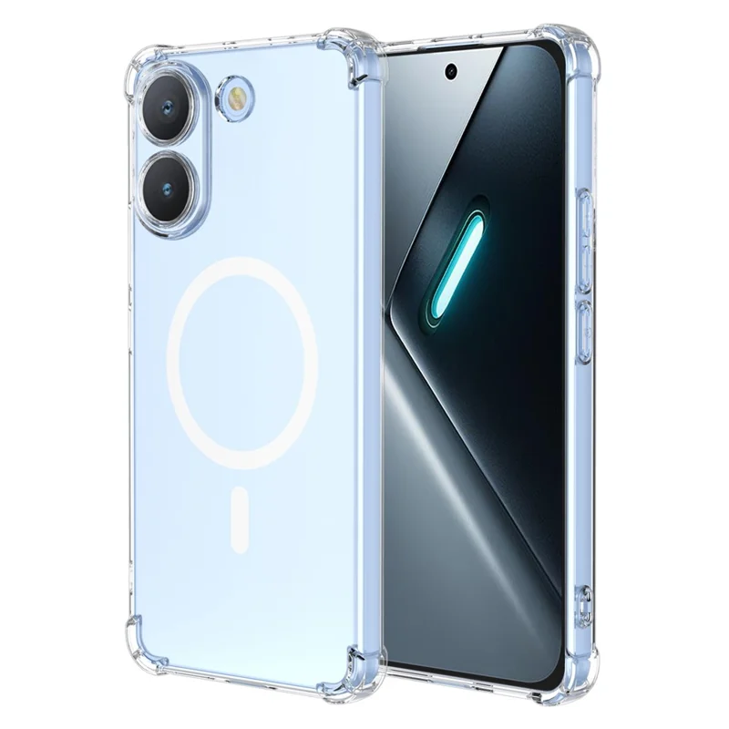 För Xiaomi Poco X8 Pro 5G Magnetisk Skal Chockabsorberande Fyrhjuligt Hörn PC + TPU Telefonhölje - Transparent