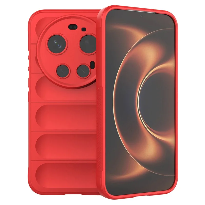 For Xiaomi 17 Ultra 5G Phone Case Anti-Drop Soft TPU Rugged Back Cover - Red