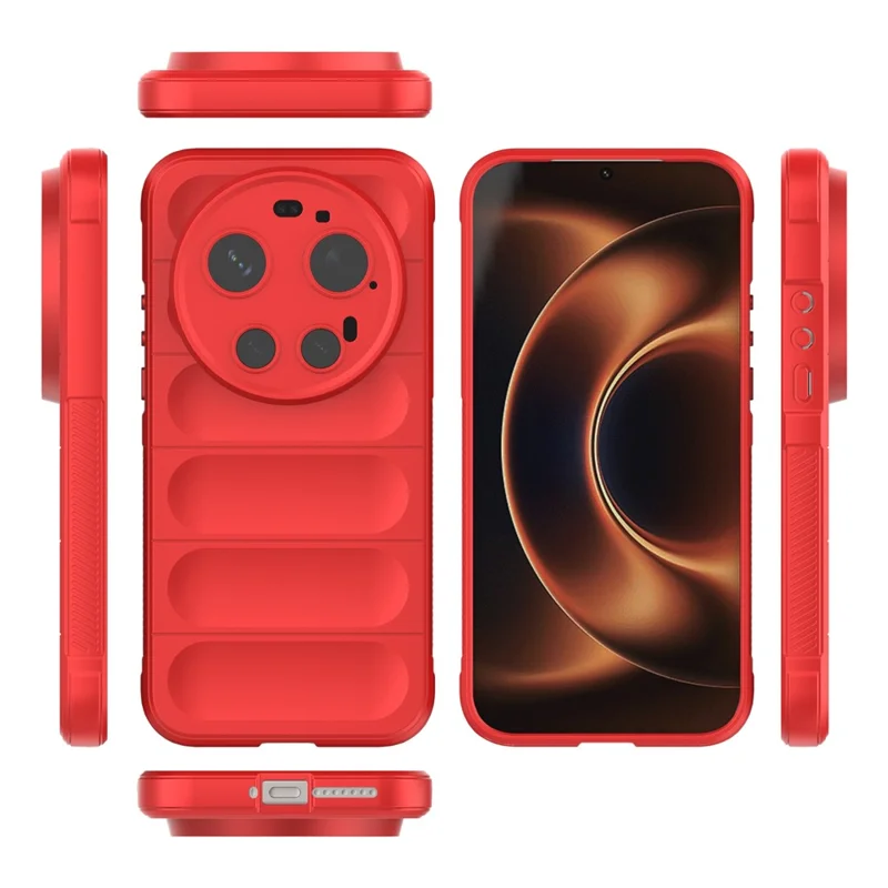 For Xiaomi 17 Ultra 5G Phone Case Anti-Drop Soft TPU Rugged Back Cover - Red