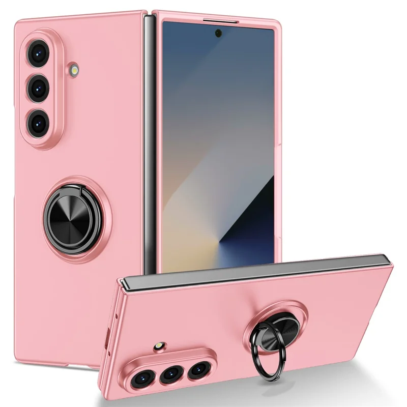 Custodia per Samsung Galaxy Z Fold8 con Anello Girevole e Supporto Rigido in PC - Rosa