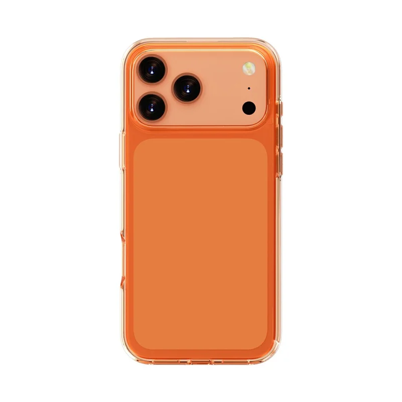 For iPhone 18 Pro Case PC + TPU Shockproof Clear Phone Cover - Transparent Orange