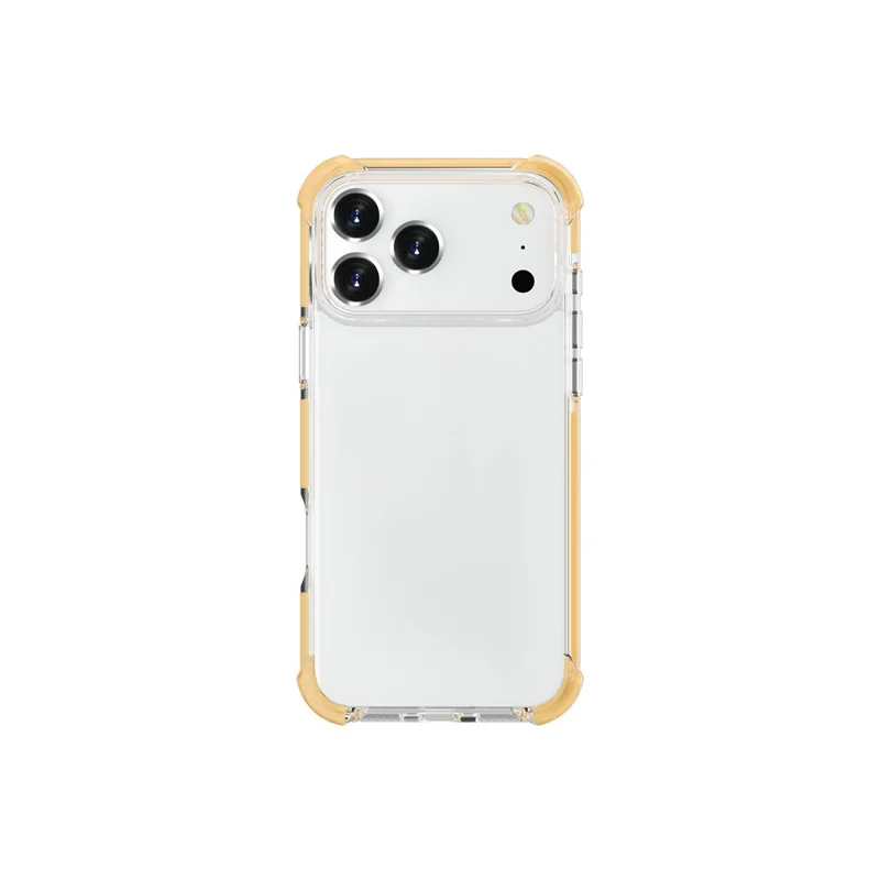 For iPhone 18 Pro Case Four Corners Anti Drop Clear TPU + TPE + PC Phone Cover - Transparent Yellow