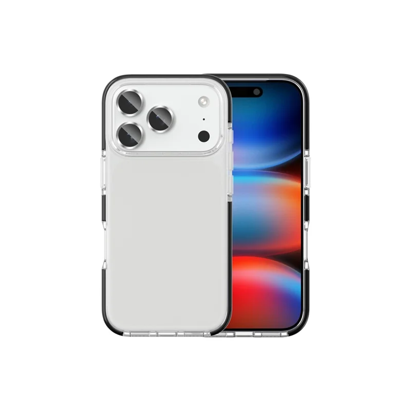 For iPhone 18 Pro Max Case TPU+TPE Anti-drop Clear Phone Cover - Transparent Black