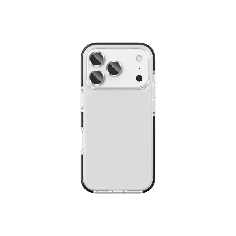 For iPhone 18 Pro Max Case TPU+TPE Anti-drop Clear Phone Cover - Transparent Black