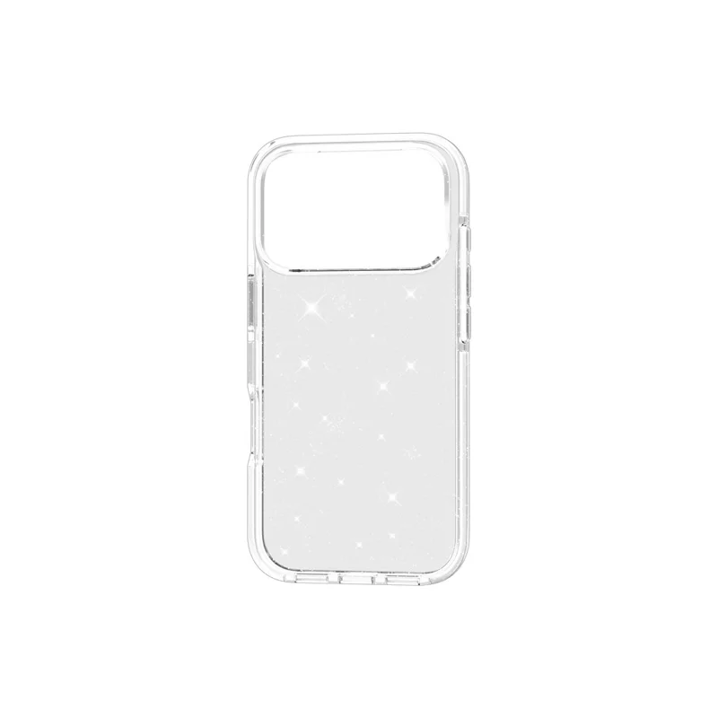 For iPhone 18 Pro Max Glitter Case PC Back TPU+TPE Frame Bling Sparkle Shockproof Cover