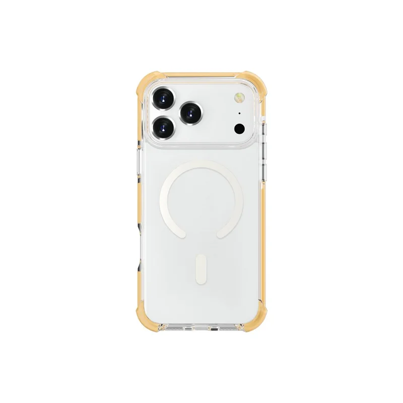 For iPhone 18 Pro Case Compatible with MagSafe Reinforced Corners TPU + Acrylic + TPE Phone Cover - Yellow