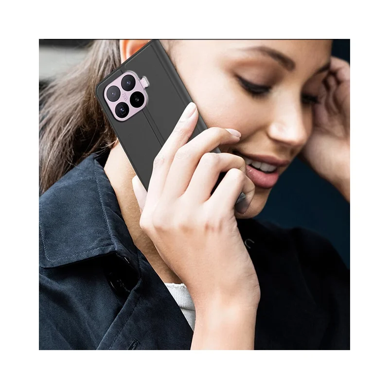 Für Xiaomi 17T Hülle PU-Leder-Handyhülle mit Kartenfach und Ständer - Schwarz