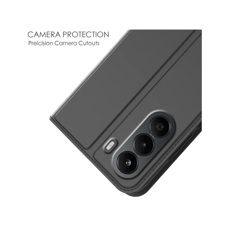 Für OnePlus Nord CE6 Lite 5G Hülle PU-Leder Handyhülle mit Kartenfach und Ständer - Schwarz