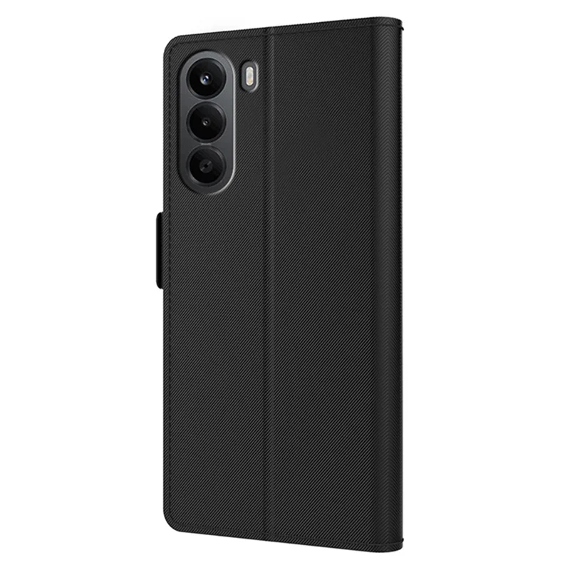 Flip-Case für OnePlus Nord CE6 Lite 5G aus PU+TPU mit Magnetverschluss und Ständer – Schwarz