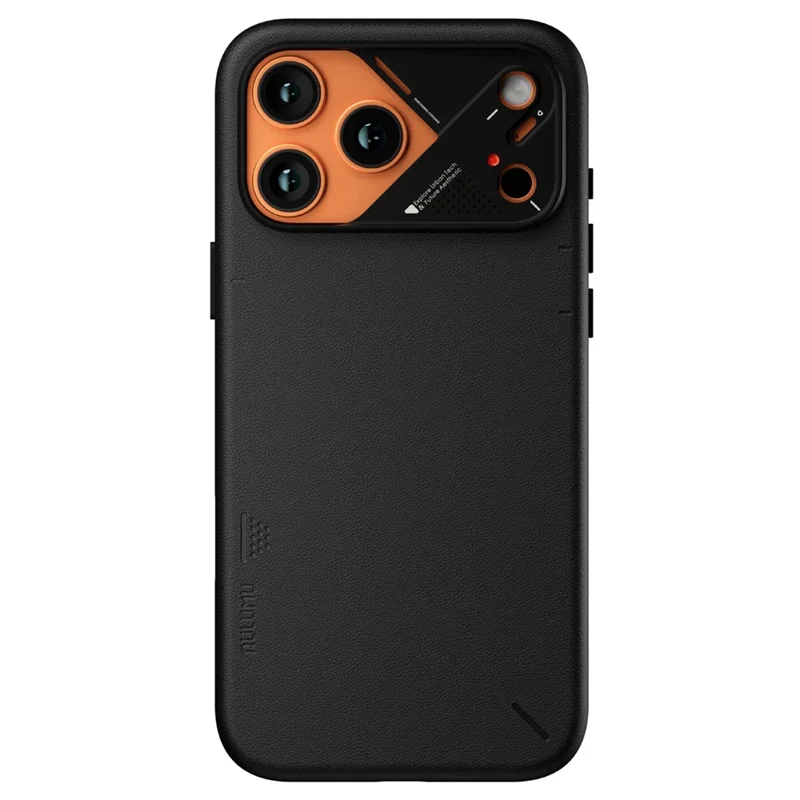 AULUMU A17 for iPhone 17 Pro Max Magnetic Case Biodegradable Vegan Leather + PC Phone Cover - Black