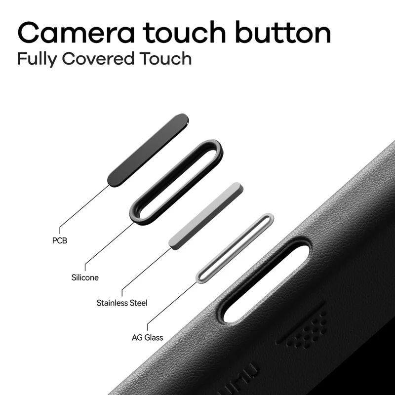 AULUMU A17 for iPhone 17 Pro Magnetic Case Biodegradable Vegan Leather + PC Phone Cover - Black