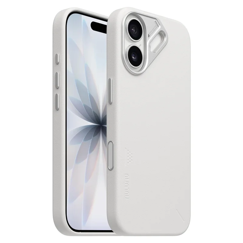 AULUMU A17 for iPhone 17 Magnetic Case Biodegradable Vegan Leather + PC Phone Cover - White
