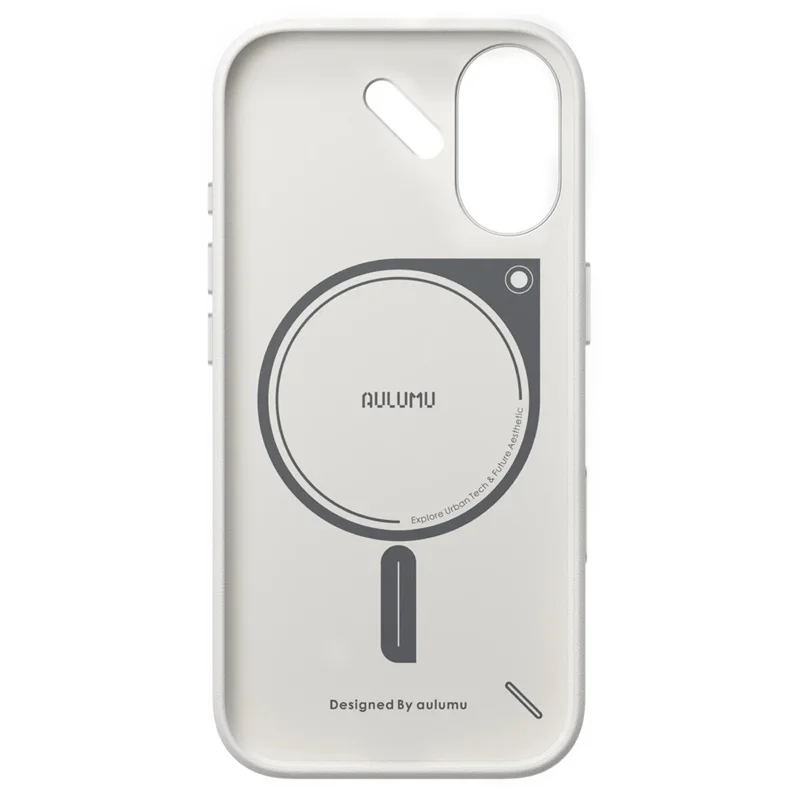 AULUMU A17 for iPhone 17 Magnetic Case Biodegradable Vegan Leather + PC Phone Cover - White
