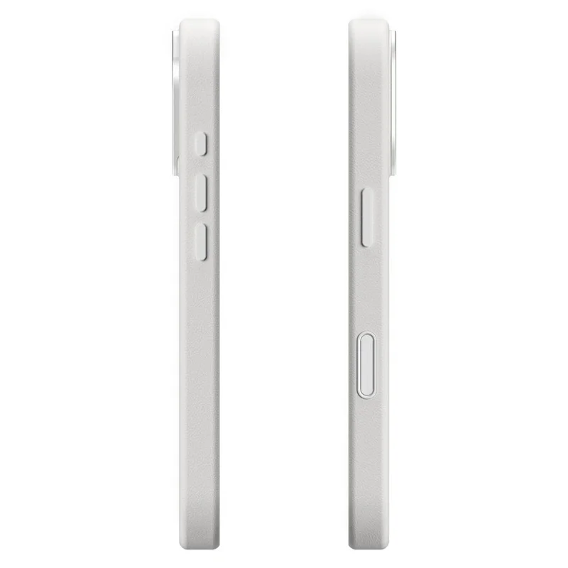 AULUMU A17 for iPhone 17 Magnetic Case Biodegradable Vegan Leather + PC Phone Cover - White