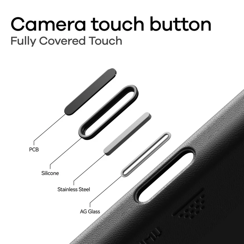 AULUMU A17 for iPhone 17 Magnetic Case Biodegradable Vegan Leather + PC Phone Cover - White