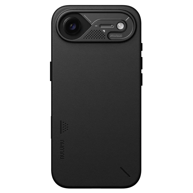 AULUMU A17 for iPhone Air Magnetic Case Biodegradable Vegan Leather + PC Phone Cover - Black