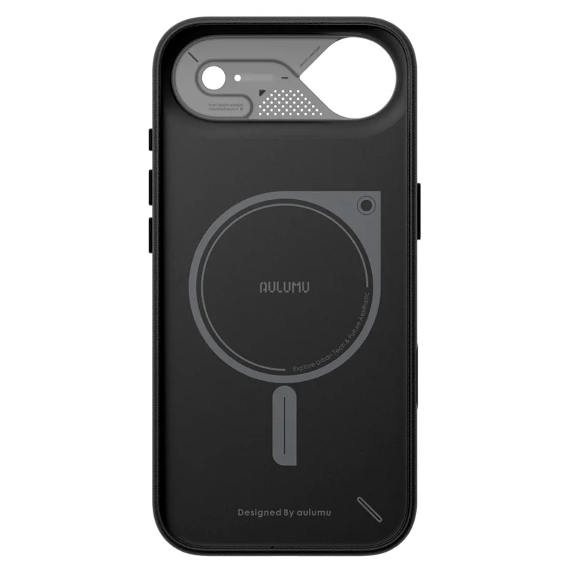 AULUMU A17 for iPhone Air Magnetic Case Biodegradable Vegan Leather + PC Phone Cover - Black