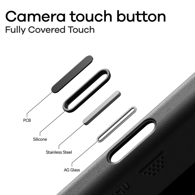 AULUMU A17 for iPhone Air Magnetic Case Biodegradable Vegan Leather + PC Phone Cover - Black