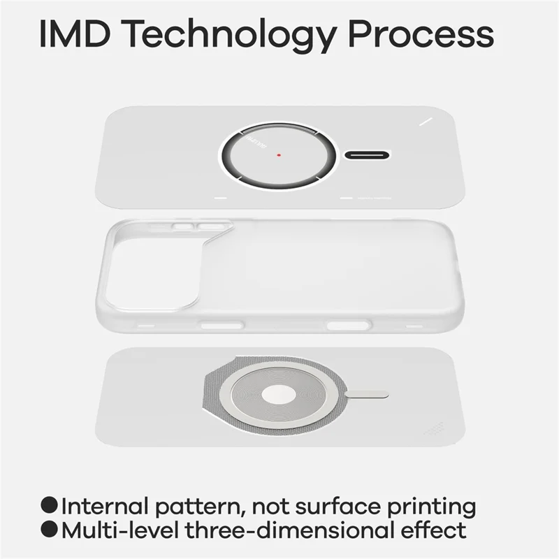 AULUMU A17 for iPhone 17 Pro Magnetic Case Glow in the Dark Design TPU IMD Phone Cover - Grey