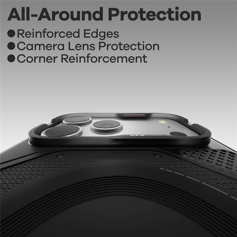 AULUMU A17 For iPhone 17 Pro Max Magnetic Case Heat Dissipation TPU Phone Cover - Black