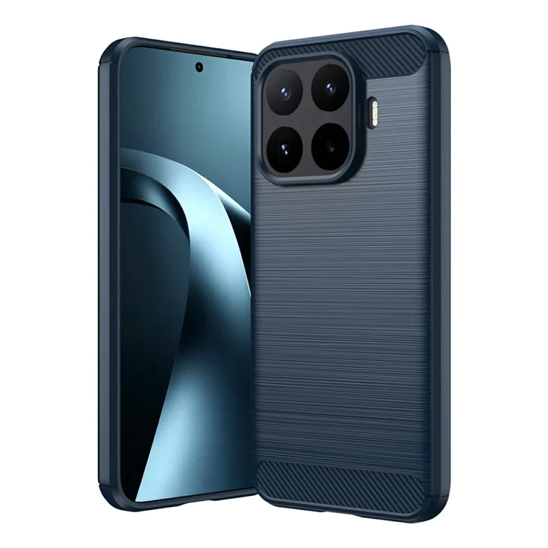 For Xiaomi 17T Pro TPU Case Protective Phone Cover Carbon Fiber Texture Brushed - Blue