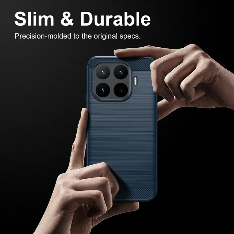 For Xiaomi 17T Pro TPU Case Protective Phone Cover Carbon Fiber Texture Brushed - Blue