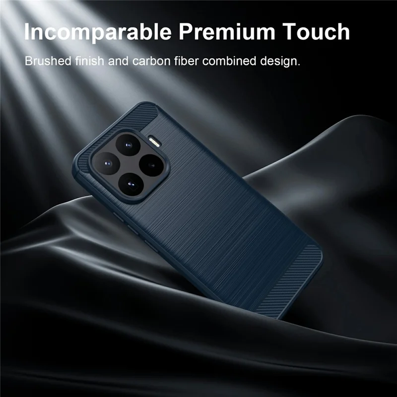 For Xiaomi 17T Pro TPU Case Protective Phone Cover Carbon Fiber Texture Brushed - Blue
