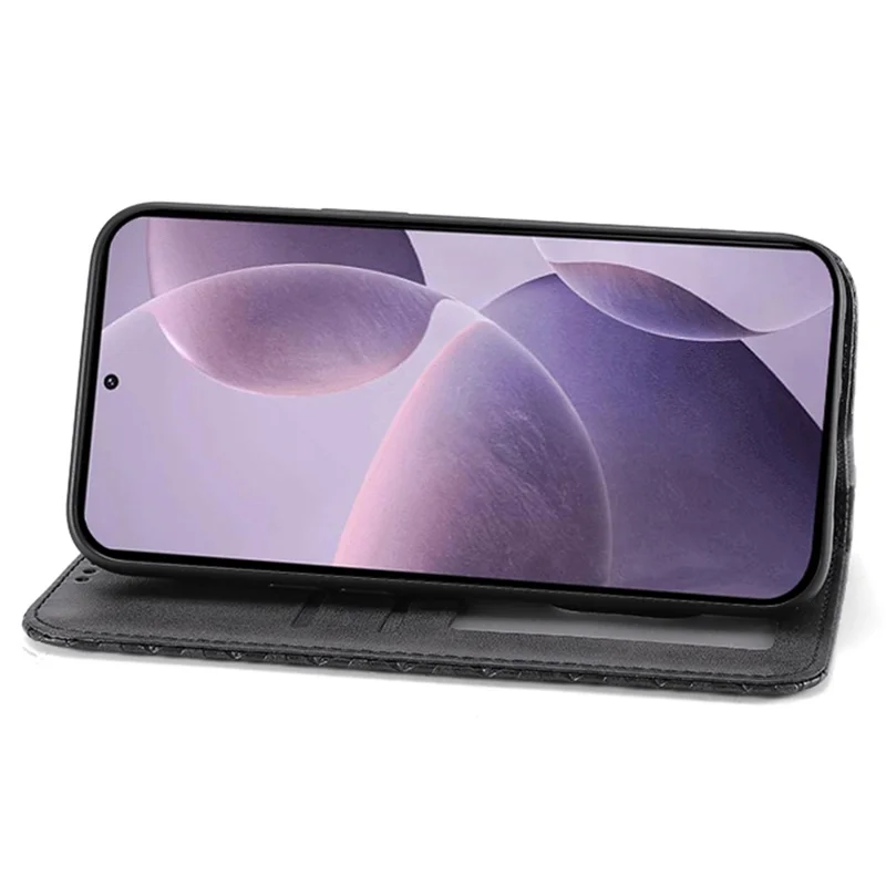 Чехол для Sony Xperia 1 VIII, из искусственной кожи с текстурой телячей кожи, с отделением для кошелька и ремешком на запястье — черный