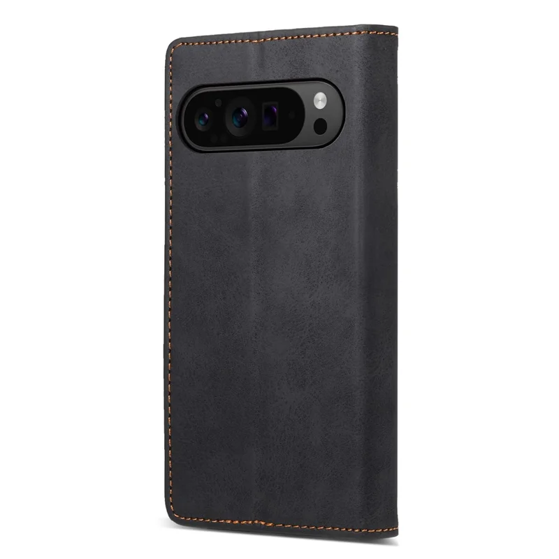 Funda cartera para Google Pixel 11 / Pixel 11 Pro con bloqueo RFID, funda de cuero PU vintage - Negro