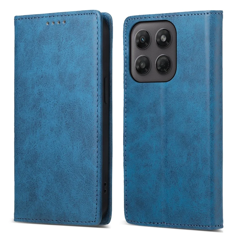 For Motorola Moto G47 5G / G37 5G Wallet Case RFID Blocking PU Leather Phone Cover - Blue