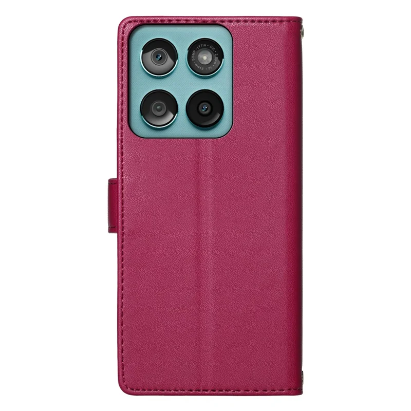 For Motorola Edge 70 Pro 5G Case Adorable Cat Pattern PU Leather Wallet Phone Cover with Wrist Strap - Rose