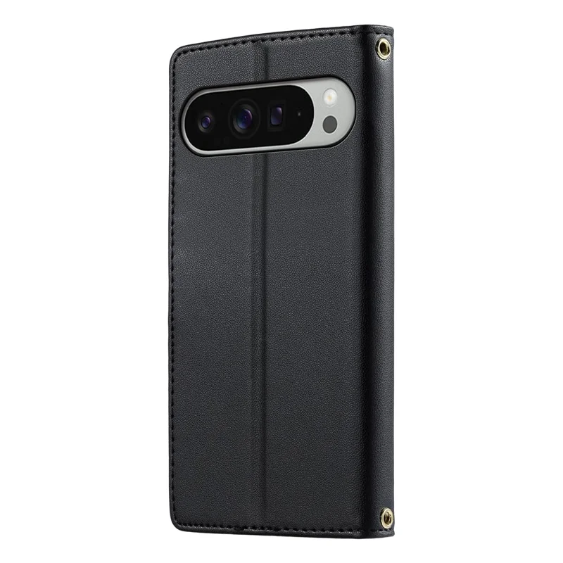 For Google Pixel 11 Pro XL Case Embossed Totem Leather Flip Wallet Phone Cover with Wrist Strap - Black