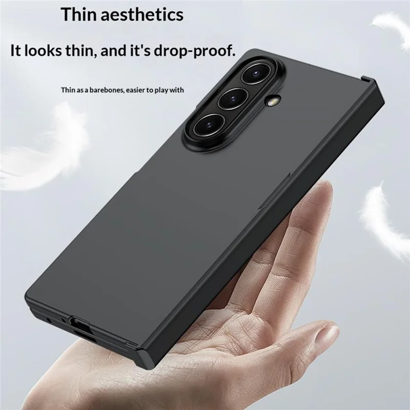For Samsung Galaxy Z Fold8 Ultra Case Skin Feel PC Phone Cover with Hinge Protection - Black