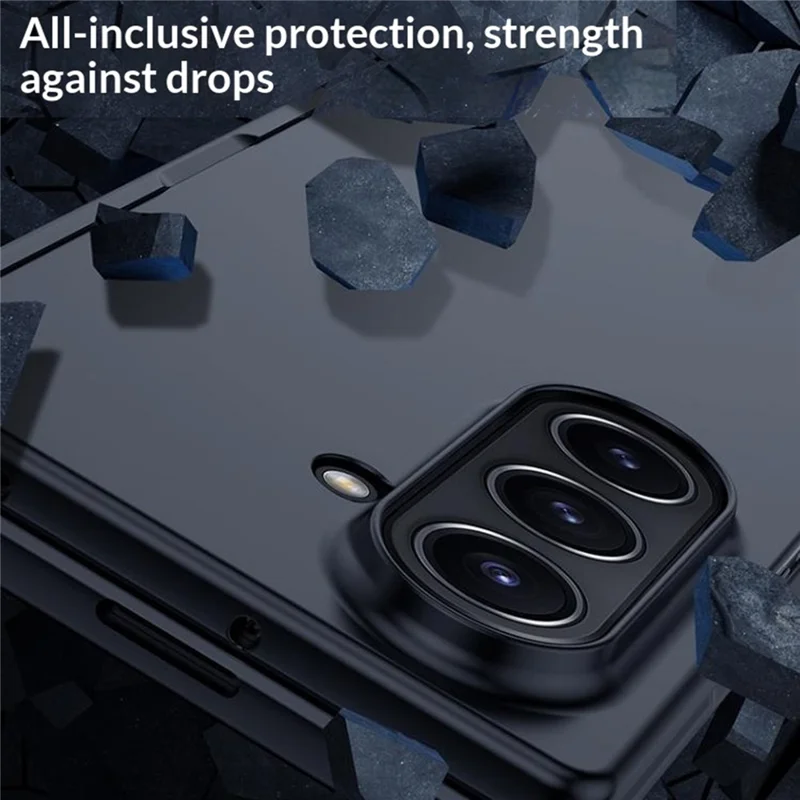 For Samsung Galaxy Z Fold8 Ultra Case Skin Feel PC Phone Cover with Hinge Protection - Black